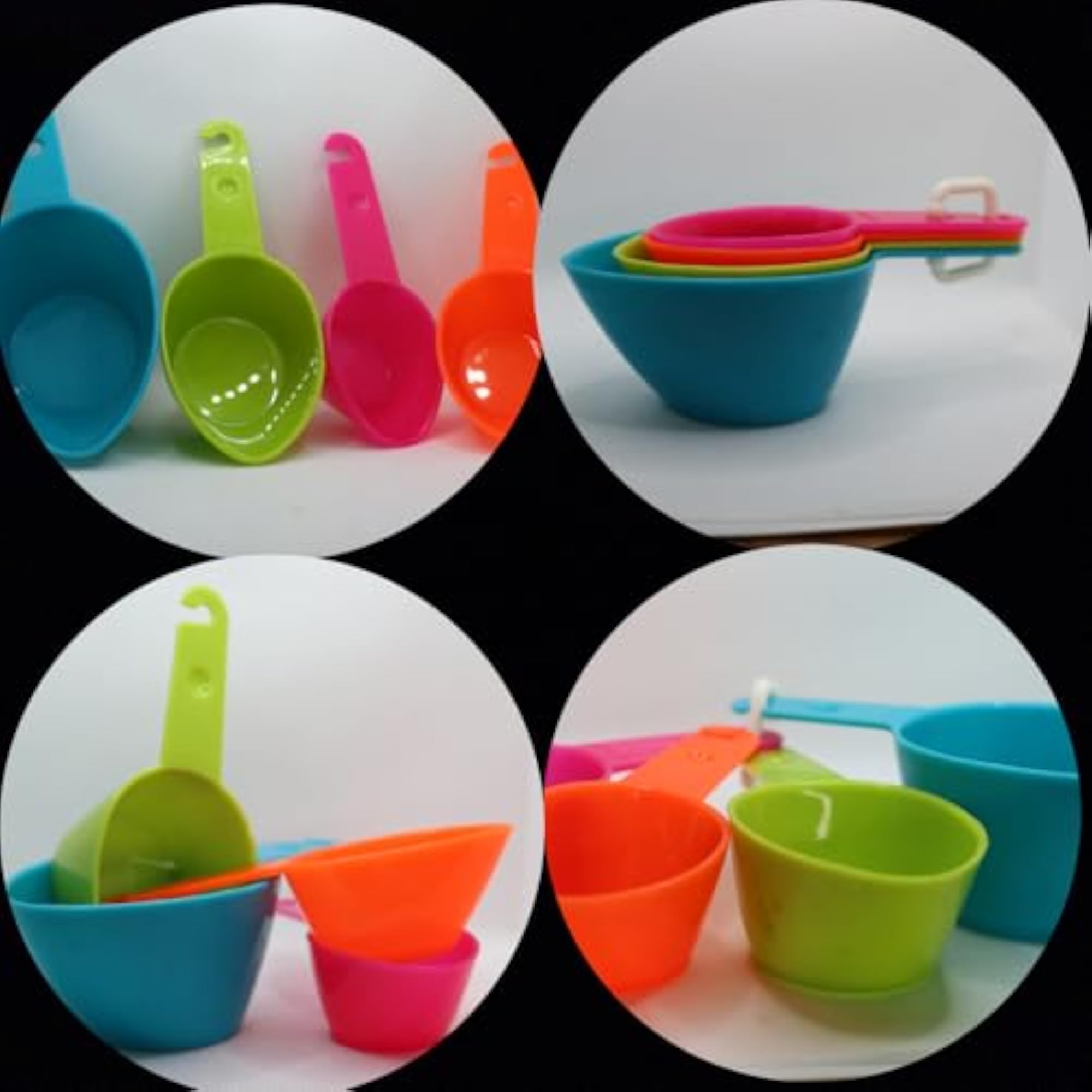 Plastic Measuring Spoons Set of 4 in 4 Colours