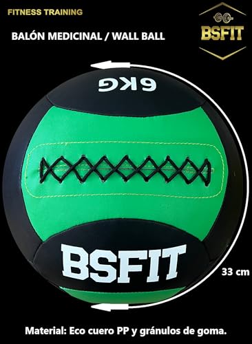 Wall Ball Balle de 6 kg Idéal pour exercices de fitness, renforcement et tonification musculaire Poignée antidérapante Workout Ballon médical – Image 3