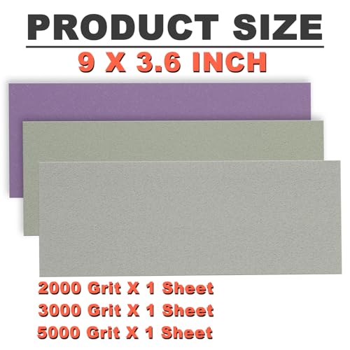 Image of Performance Foam Sandpaper Sheets: 9 x 3.6 Inch, 3Pcs 2000 3000 5000 Assorted High Grit, Wet & Dry Use for Automotive Clear Coat Repair, Ultra Fine Sand Paper for Headlight Restoration