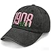 MMAOLP 1908 Aka Embroidery Baseball Cap Adjustable Aka Sorority Gifts for Women Black Washed Hat