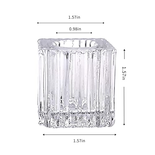 Flardor Candlestick Holders Bulk - 12Pcs Taper Candle Holders For Table Centerpiece - Thick Glass Candle Holders For Wedding, Party And Festival Decoration #TOP6