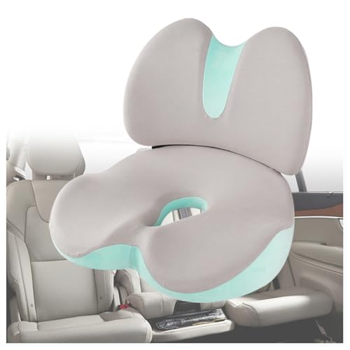 Coussin de chaise ergonomique (coussin de siège + coussin de chaise) Protection des hanches et de la taille, fermeture éclair amovible, mousse à mémoire de forme respirante, anti-stress, coussin de