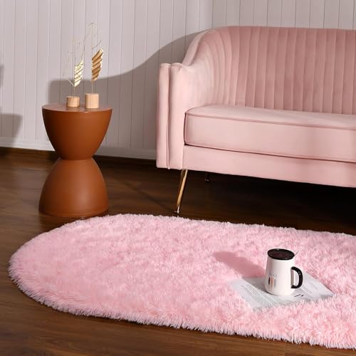 Image of Fluffy Silky Micro Fiber Polyster Carpet /Runner for Bedroom, Study Room, Playing Room, Guest Room ETC. 1.5x4 Feet, (Pink)
