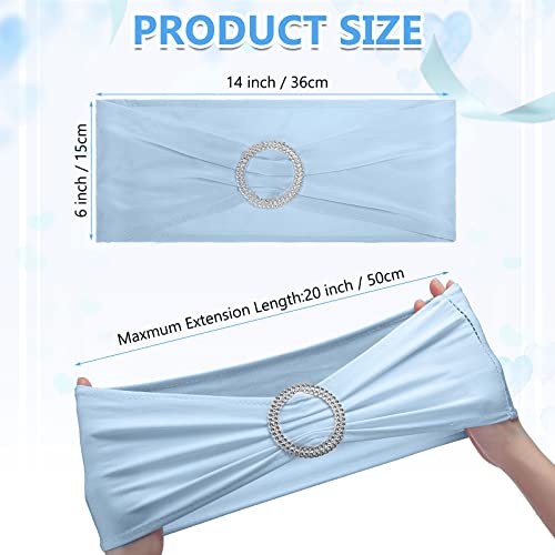 image for CHENGU 150 Pieces Spandex Stretch Chair Sashes Bows Elastic Chair Cove