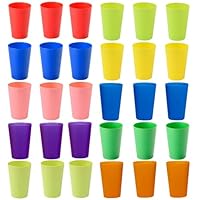 Hikrxya 30 Stück Bunt Wiederverwendbare Plastikbecher, 260 ml Kunststoffbecher 10 Farben Mehrweg Bunt Plastik Trinkbecher Set für Kinder Outdoor Partys Picknicks Camping Grillen Reisen Küche