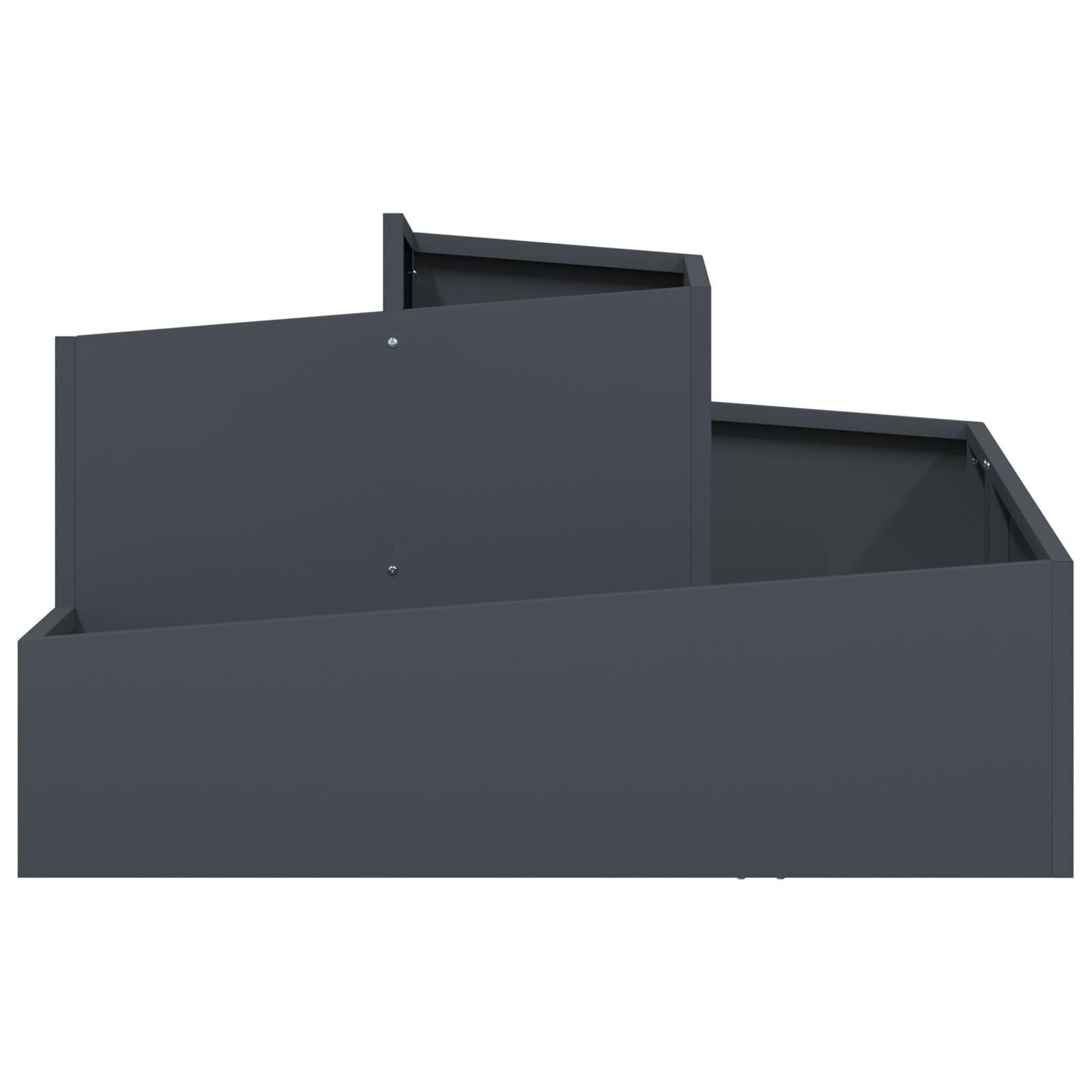 Antracyt 80 x 80 x 50 cm syntetyczna skrzynka na kwiaty do wnętrz i na zewnątrz, minimalistyczny prostokątny design, odporny na promieniowanie UV i warunki atmosferyczne, łatwa pielęgnacja,