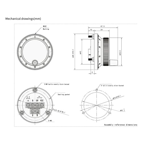Encodeur d'impulsion volant NPN large tension 4 broches 12V PLF090 - 3