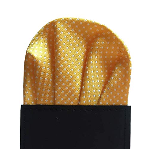 Yoran 12 Pack Card Prefolded Men's Suit Pocket Squares, 3 Styles Assorted Colors Polka Dots Polyester Handkerchief Keeper #TOP7