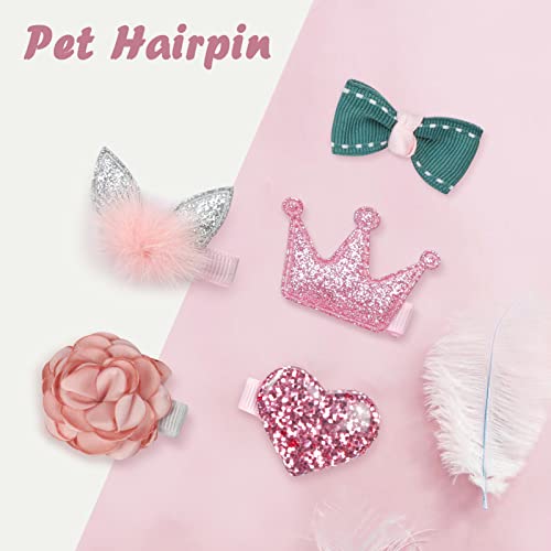 Www Small Dog Hair Clips 5 Pcs Cat Dog Hair Bows Girls Puppies Hair Barrettes Cute Bow Flower Crown Hairpin Head Flower Hair Pins Cat Puppy Party Birthday Grooming Hair Accessories,Pink #TOP3