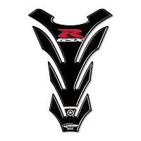 Protection Réservoir Moto 3D GSX-R Racing Logo – Adhésif Polyuréthane Transparent Relief, 19x13 Cm Noir