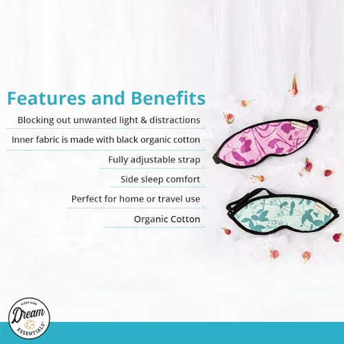 Dream Essentials ® Natura Organic Cotton Sleep Mask (Midnight Black) Made In The Usa thumb #3