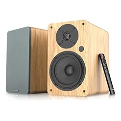 VULKKANO A5 Arc Enceintes Monitoring Active avec Woofer 5.25″, Bluetooth 5.0, HDMI Arc, Optique, RCA, USB, Sortie Subwoofer, Haut Parleur de TV au Design Élégant, Couleur Marron - Les Beatles, Paul McCartney, John Lennon, RIngo Starr, George Harrison