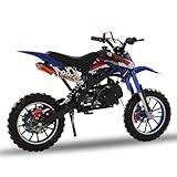 YOXIER 50cc Kids Dirt Bike,2-Stroke Gas Dirt Bike, Dirt Bike for Kids 8-14,Gas Power Pocket Rocket Bike,Gas Motorcycle with Front Rear Disc Brakes, Off Road Mini Motorcycle Max Load 330Lbs Max Speed