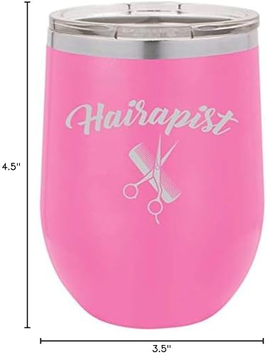 Vaso de vino de acero inoxidable con aislamiento al vacío de doble pared de 12 onzas, taza de viaje para café con tapa, divertido peluquero