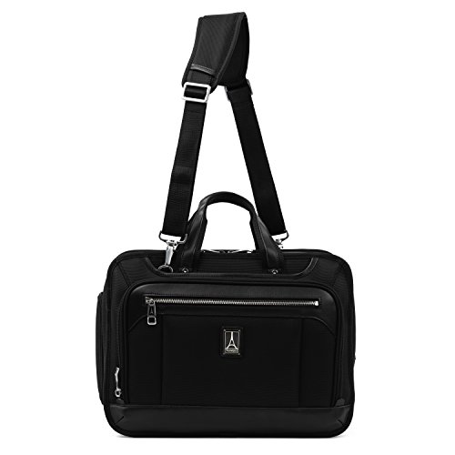 Travelpro Platinum Elite Expandable Business Laptop Briefcase, Fits up to 15.6 Laptop, Work School Travel, Men and Women, Shadow Black