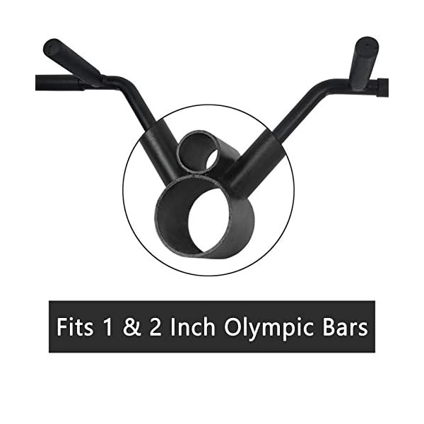 Luwint Multi-Grip T Bar Row Barbell Handle, Solid Steel V Straight Landmine Attachment, Fits 1 & 2 Inch Olympic Bars, Home Gym Equipment for Deadlift Squat Tricep Back Workout - Image 3