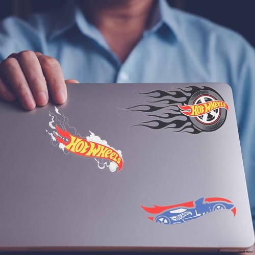 Hot Wheels Flame Adhesive Vinyl Decals - Fun Set of Hot Wheels Stickers for Car, Window, Water Bottle or Laptop, 1 Pack (3 Count)