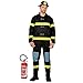 Widmann Widmann-21363 Costume de Pompier, Haut, Pantalon et Casque, Uniforme, Service de Secours, Profession, fête à thème, Carnaval, Homme, 10206175, Multicolore, L