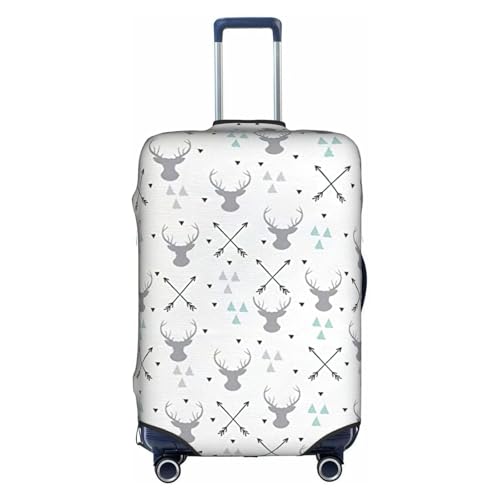 Housse de bagage élastique anti-rayure valise XL zippée motif triangles cerf