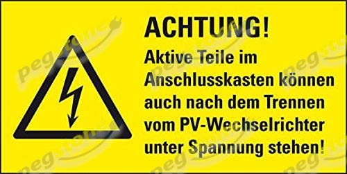 PV-Aufkleber 10er Pack -"Achtung Aktive Teile!" / AKTION! Cover