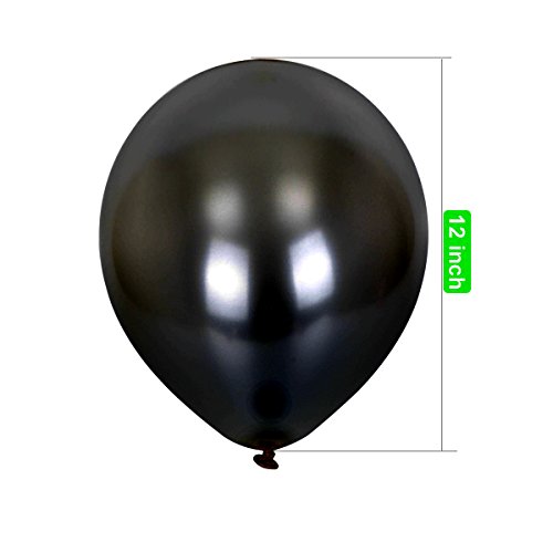 Black Balloons Hovebeaty 12 Inches Thicken Latex Metallic Balloons 100 Pack For Wedding Party Baby Shower Christmas Birthday Carnival Party Decoration Supplies #TOP1