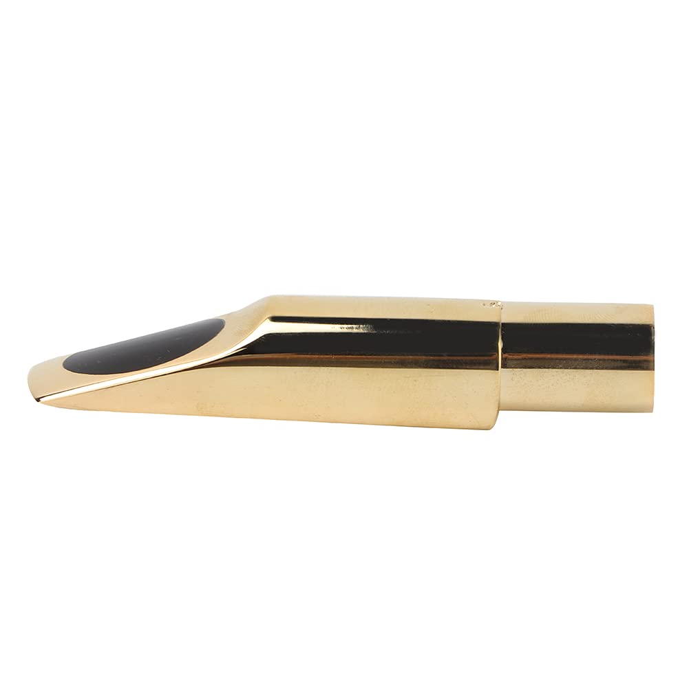 Tissting Bec de Saxophone Baryton Métal, Accessoire Musical avec Bouchon et Coussinets, Laiton Durable pour Musiciens de Saxophone (5C)