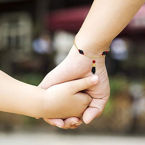 In Season Jewelry Plated Figa Hand Simulated Azabache Mal de Ojo Protection Bracelet Fits Teens and Women 7.5" - Good Luck Charm Bracelet Perfect for an Everyday Accessory3