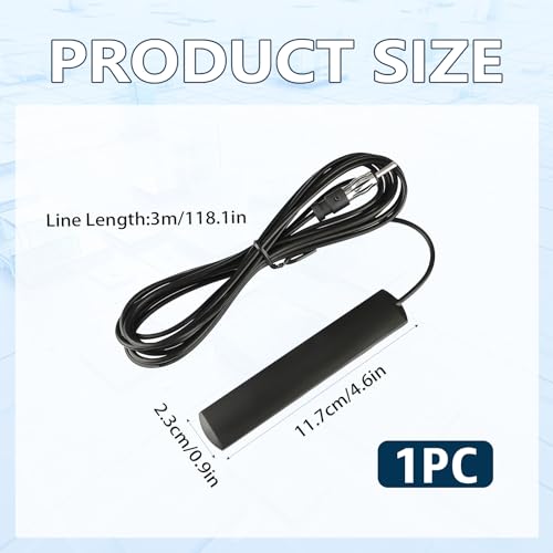 Autoradio Antenne, Auto Radio Scheibenantenne Patch Radio Antenne Selbstklebende Autoantenne 3M Verlängerungskabel Universal Einfache Montage für Fahrzeug Auto Stereo Empfänger