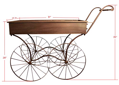 Wald Imports Brown Metal Display/Bar Cart #TOP5