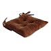 JLWM Coussin De Chaise Couleur Unie Crystal Velvet, Coussins De Chaises Peluche Coton PP Galette De Chaise avec des Liens Épaissir pour Chaise De Salle à Manger Tatami-Couleur café-36x36cm