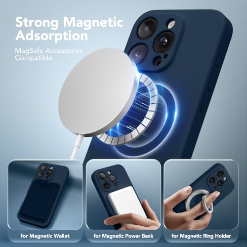 Image of Magnetic for iPhone 16 Pro Max Case Silicone Cobalt Blue