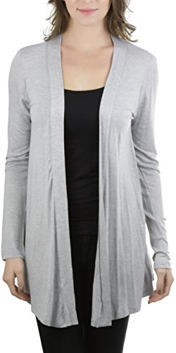 Image of ToBeInStyle Womens Open Front Long Sleeve Lightweight Asymmetrical Draped Cardigan with Side Pockets