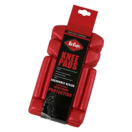 Lee Cooper LCKP002 Pantalón de trabajo para hombre con insertos ergonómicos de seguridad en las rodilleras, rojo