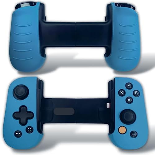 AMARWEN : Premium Silicone Grip Cover Case Compatible with Backbone Controller - Anti-Slip Skin Shell for Enhanced Gaming Experience [for iPhone ONLY] Blue - Thicker Comfortable Grip