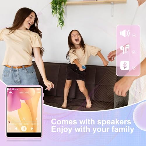 Image of MP3 Player with Bluetooth 5.3-64GB Portable Music Player with 2.4 inch Full Touch Screen, MP3 Player with HD Speaker, FM Radio, Video, Voice Recorder, HiFi Sound Shuffle Music Player