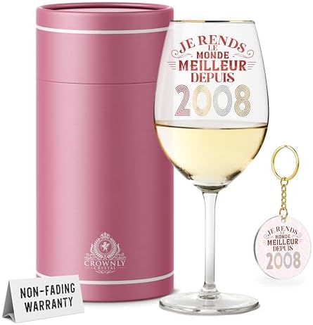 2008 18 Ans Cadeau Fille Verre À Vin Personnalisé Décoration Anniversaire Cadeau Femme Amie Meilleure Amie Original Ado