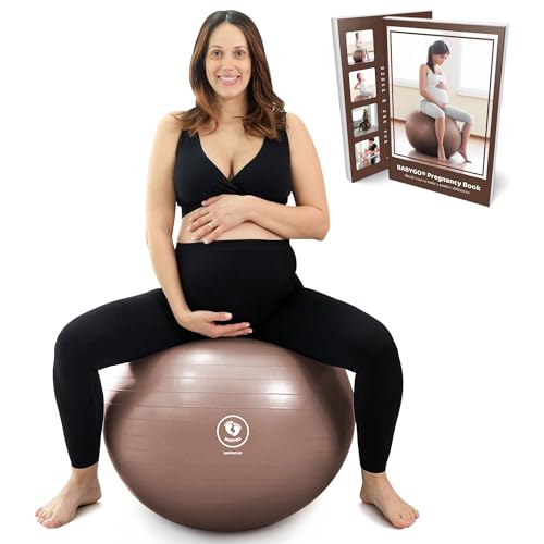 Image of BABYGO Birthing Ball - Pregnancy Yoga Labor & Exercise Ball & Book Set Trimester Targeting, Maternity Physio, Birth & Recovery Plan Included Anti Burst Eco Friendly Material + Pump