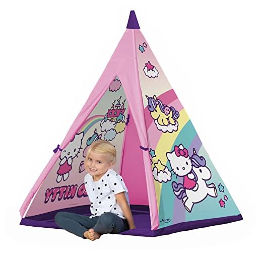 John Tipi 77317 Original Tipi Hello Kitty - Tienda de campaña Infantil con Varillas de plástico