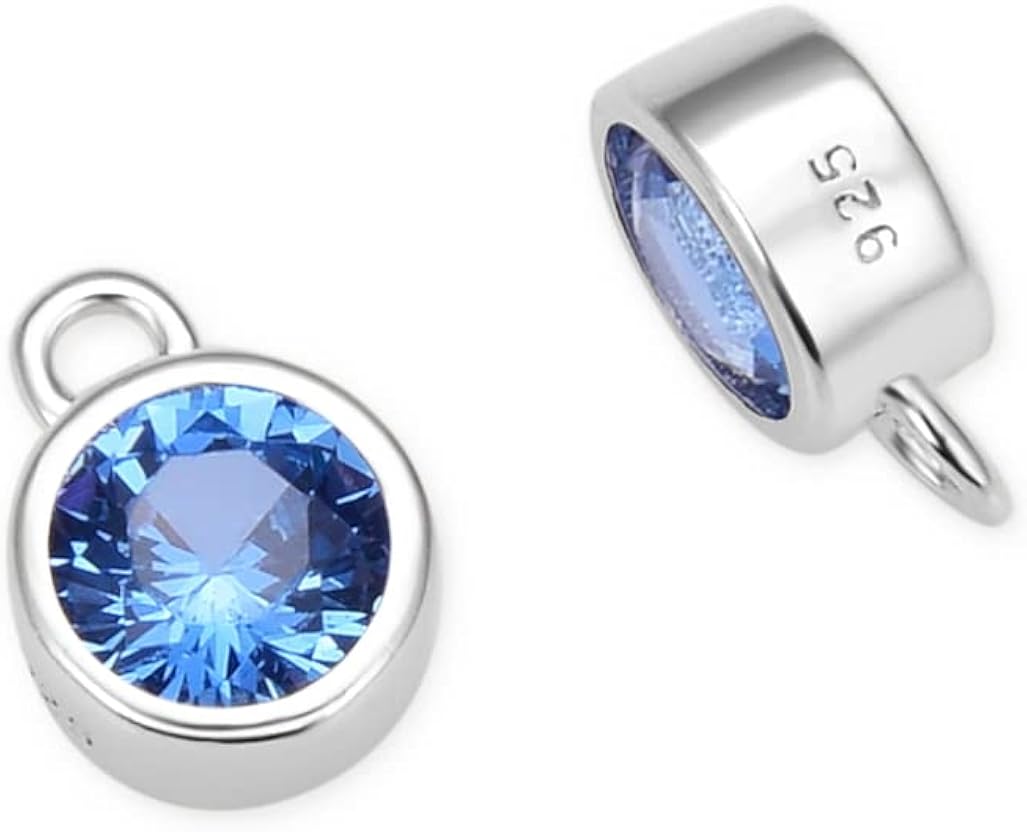 Miniatura 1 de Juego de bisel de diamante redondo de plata 925 auténtica 925 para aretes, pulsera, collar, tobillera, regalo personalizado, moda, fabricación de