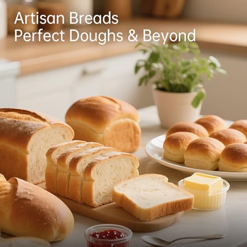 Panificadora, Máquina De Pan Programable 25 En 1 Con Capacidad Para 2 Libras, Con Dispensador De Frutas Y Nueces, Bandeja Antiadherente, 3 Tamaños De Pan, 12 Horas De Reserva, Recetas (Gris) - imagen 4