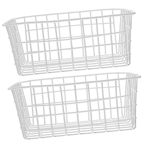 HIAKDOFT 2 pièces Lot de Paniers de Rangement Fil Métallique pour Congélateur et Réfrigérateur Organisateur et Capacité pour Légumes Fruits et Aliments Facile à Déplacer Utiliser Cuisine