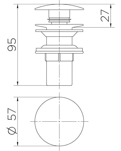 VALVULA DE SAÍDA DA AGUA CLICK-CLACK 7/8 OURO POLIDO