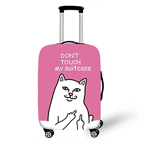 Preisvergleich Produktbild Verachtung Katze Elastisch Kofferhülle Kofferschutzhülle Kofferschutz Kofferbezug Koffer Abdeckung Schutzbezug Luggage Cover Reisekoffer Hülle für 18-28 Zoll Koffer mit Reißverschluss V1-28"