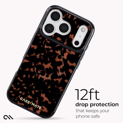 Image of Case-Mate iPhone 17 Pro Case - Tortoiseshell | Compatible with MagSafe - Stylish Tortoiseshell Phone Case w /12ft Drop Protection - Premium Magnetic Cover for iPhone 17 Pro