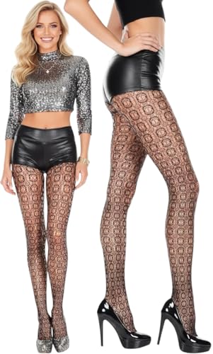 Image of ToBeInStyle Women's Large Mesh Fishnet Patterned Pantyhose Tights