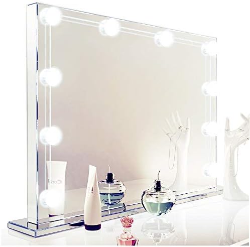 LED Vanity Mirror Lights Kit, Howllywood Style LED Lights Set for Makeup, 10 LED Dimmable Light Bulbs with USB Plug, DIY Vanity Lights kit Perfect for Bathroom Dressing room Wall (Mirror Not Included)