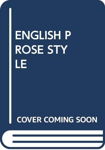 English Prose Style 0394521668 Book Cover