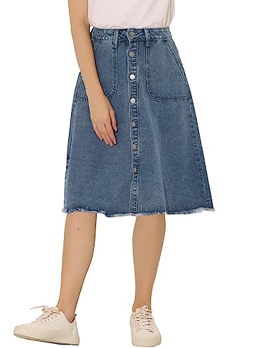 Jupe en jean Allegra K midi pour adopter un style casual chic au bureau