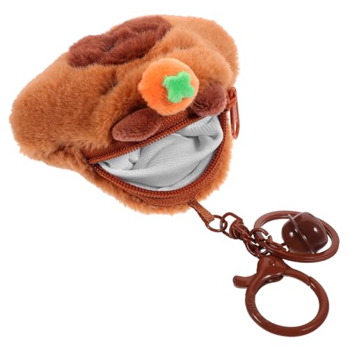 Cute Capybara Plush Coin Purse Slim Wallet Pouch for Boys and Girls Decorative Change Bag Keychain Hook