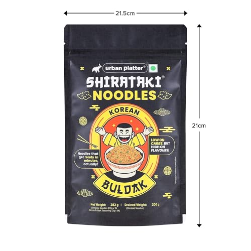 Image of Urban Platter Korean Buldak Shirataki Noodles, 282g (Konjac Noodle | Keto-friendly, Low-Carb, Fat-free | Fiery Buldak Explosion | Ready in Minutes)